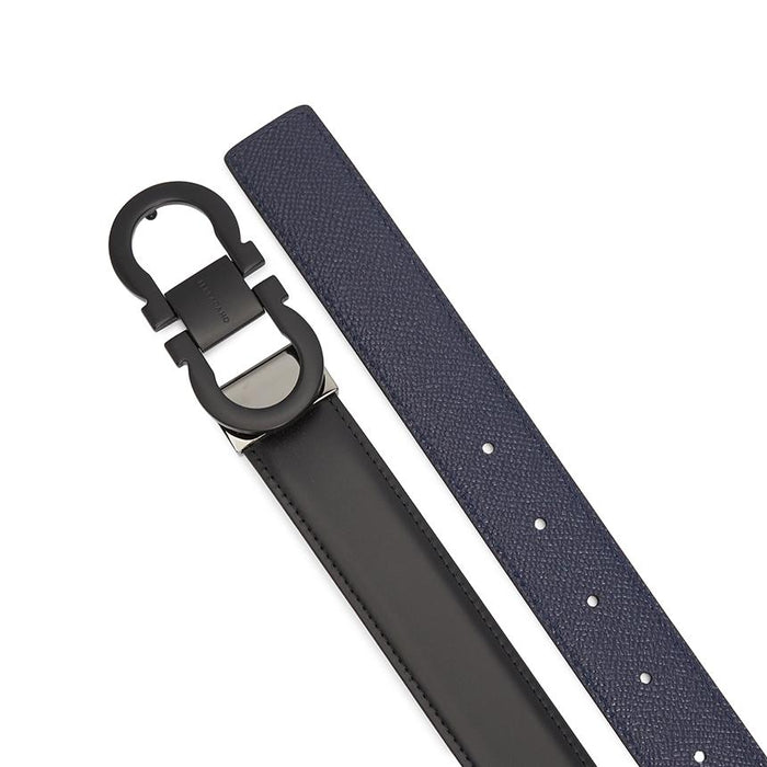 Ferragamo Gancini Men’s Reversible Leather Belt Black/Brown