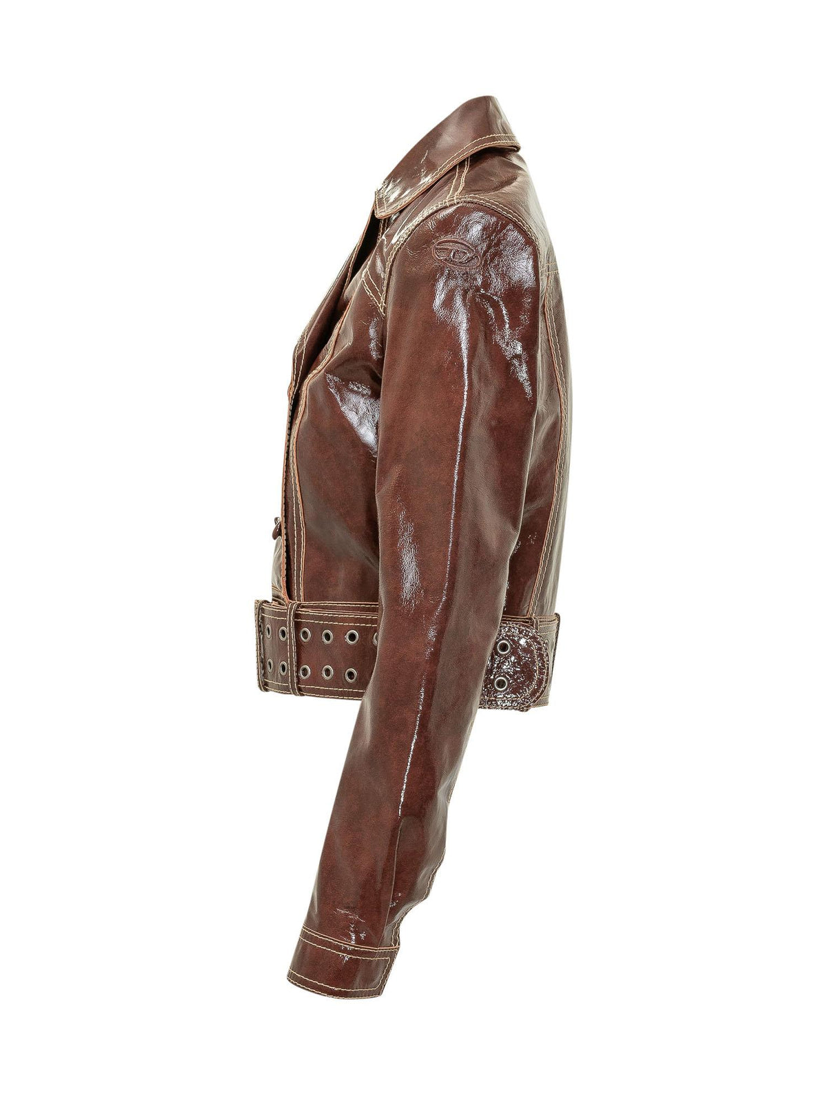 DIESEL Black Leather Biker Jacket Women’s