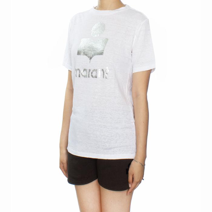 Isabel Marant Zewel Logo T-Shirt White Cotton