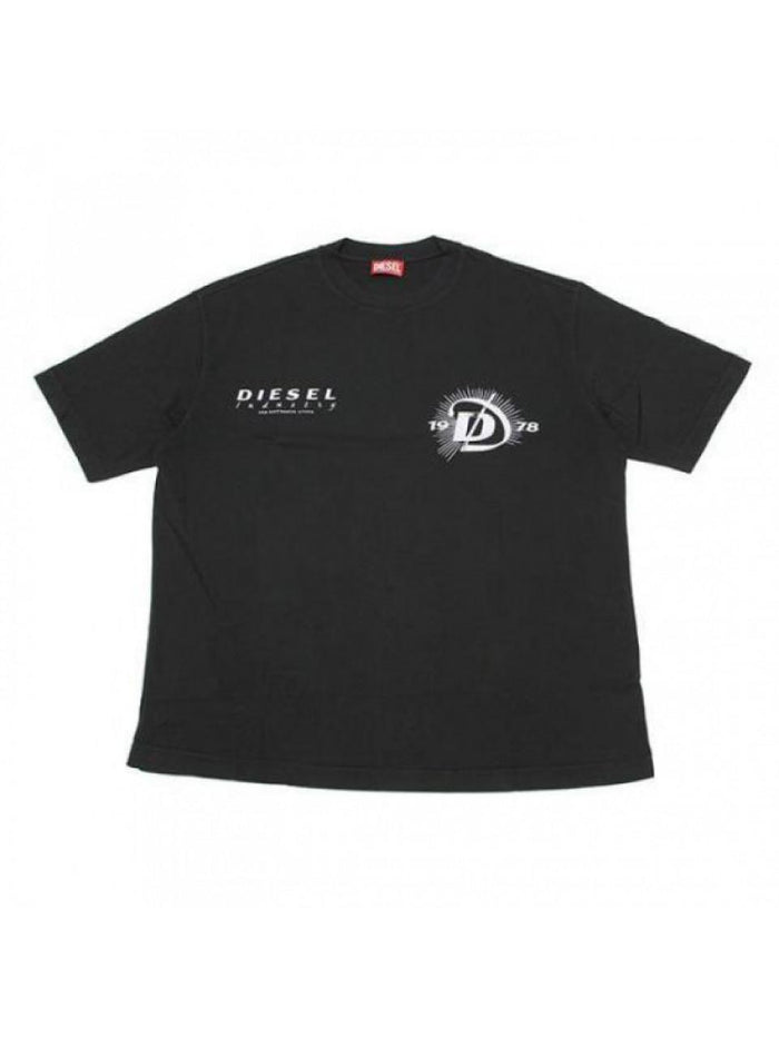 DIESEL Black Cotton Short Sleeve T-Shirt