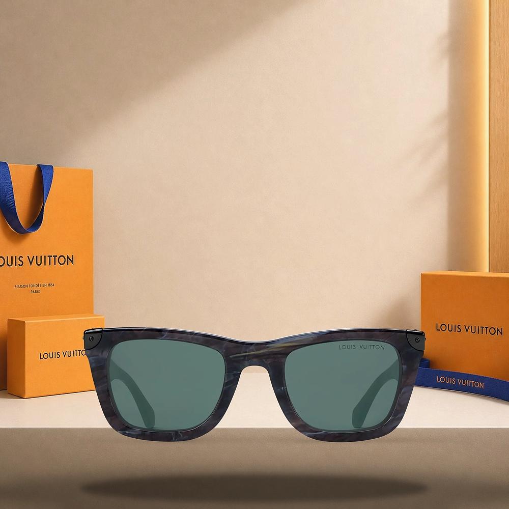 Louis Vuitton LV Heritage Square Sunglasses Men’s Black Frame Z3286U