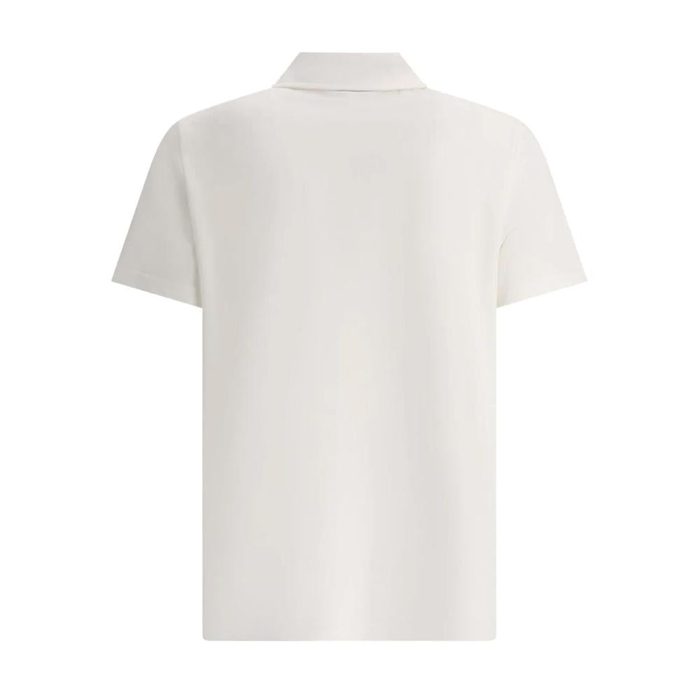 A.P.C. White Logo Embroidered Polo T-Shirt