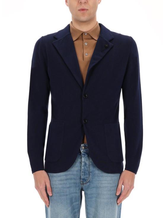 LARDINI Blue Wool Blend Single-Breasted Men’s Jacket CNLJM70 CN6600