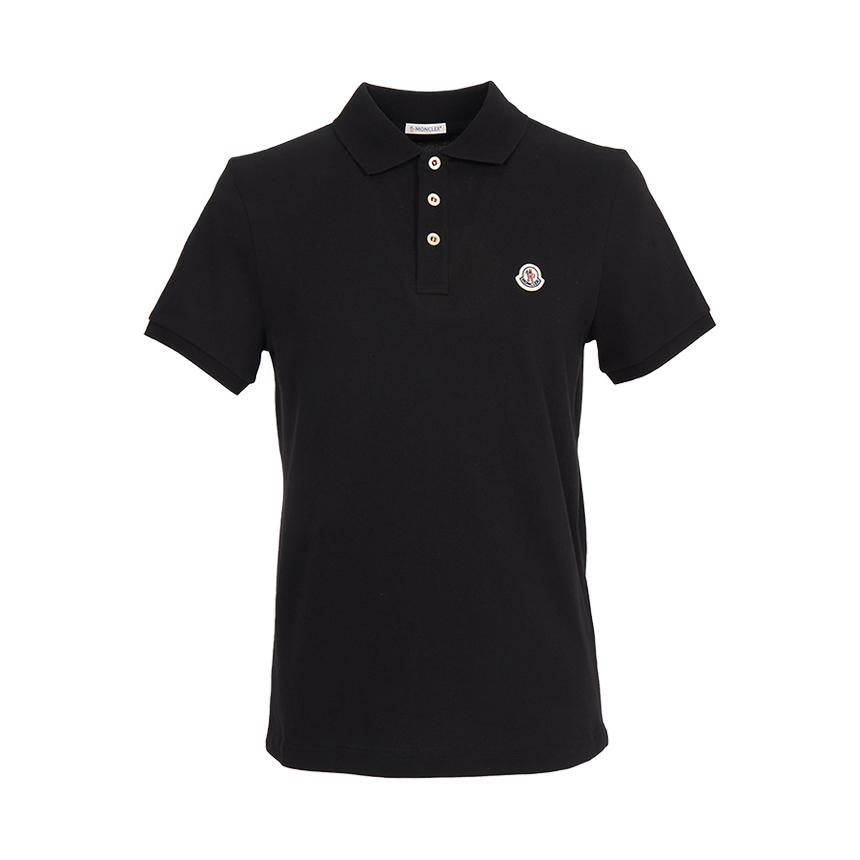 Moncler Maglia Men’s Polo Short Sleeve T-Shirt Black Cotton