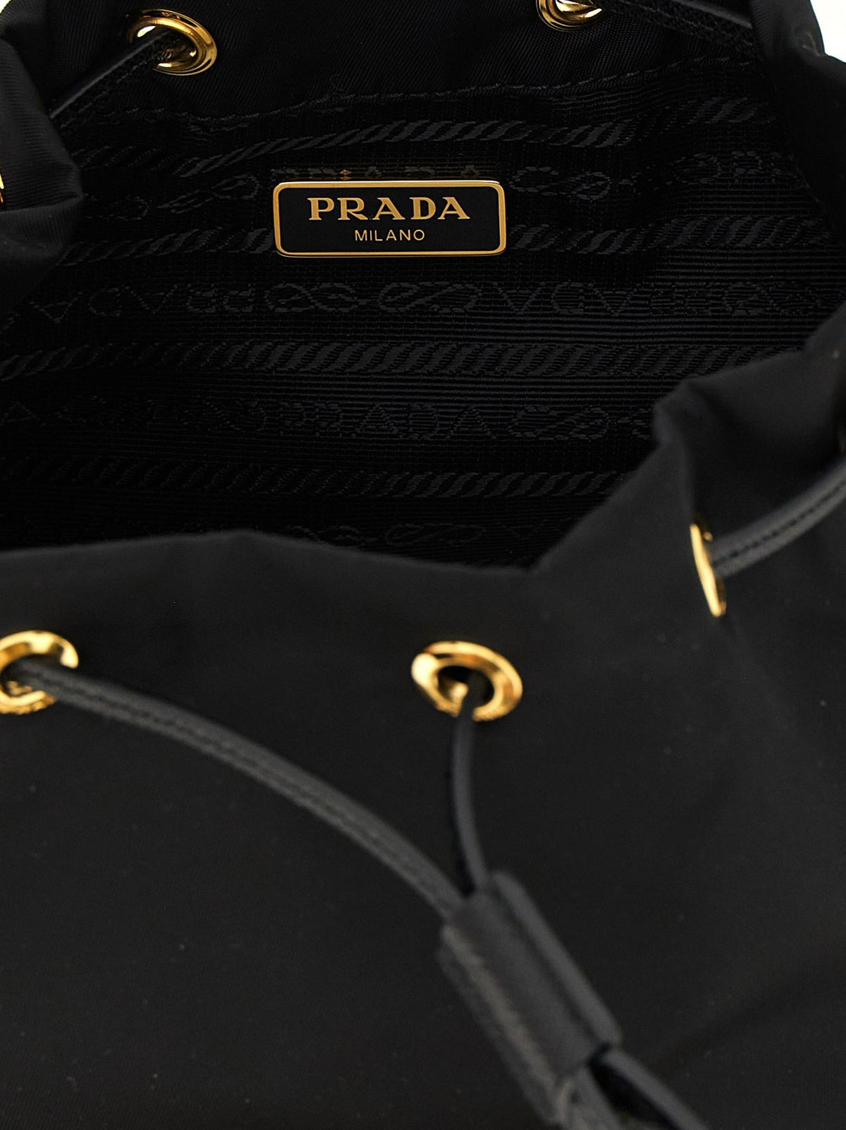 PRADA Black Leather Shoulder Bag