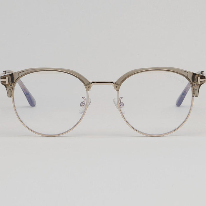 TOM FORD Blue Light Blocking Clear Beige Gold Browline Eyeglasses TF5792 KB096