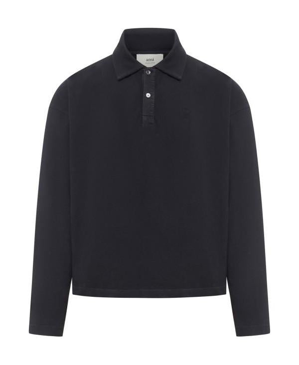 AMI Heart Long Sleeve Polo Shirt