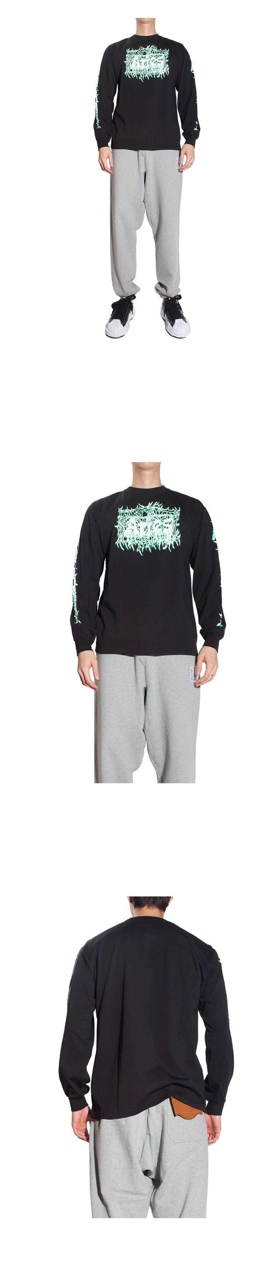 Aries Men's Metal Logo Long Sleeve T-Shirt Black FTAR60030