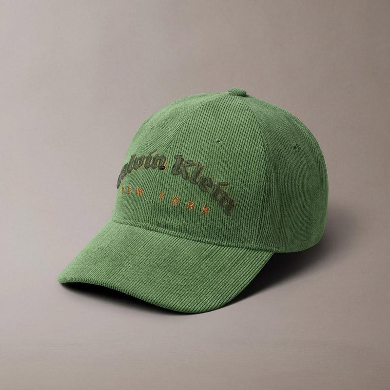 Calvin Klein Corduroy Forest Green Embroidered Logo Unisex Baseball Cap