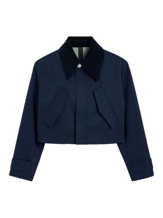 AMI Short Jacket Women’s Navy Wool Blend Zip-Up Jacket