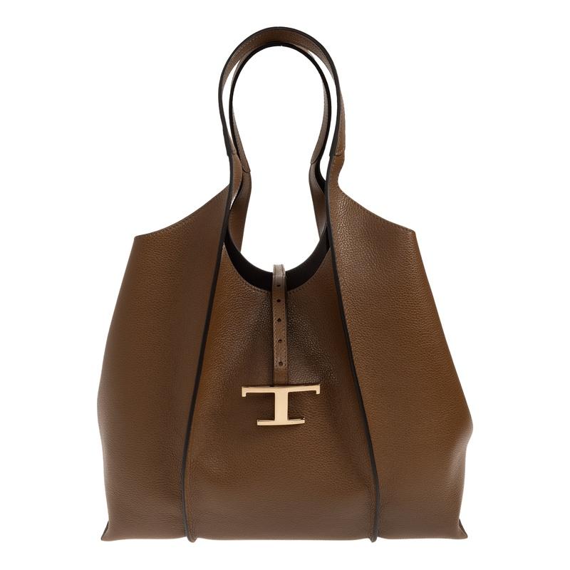 Tods T Timeless Medium Shopper Tote Bag Brown Leather