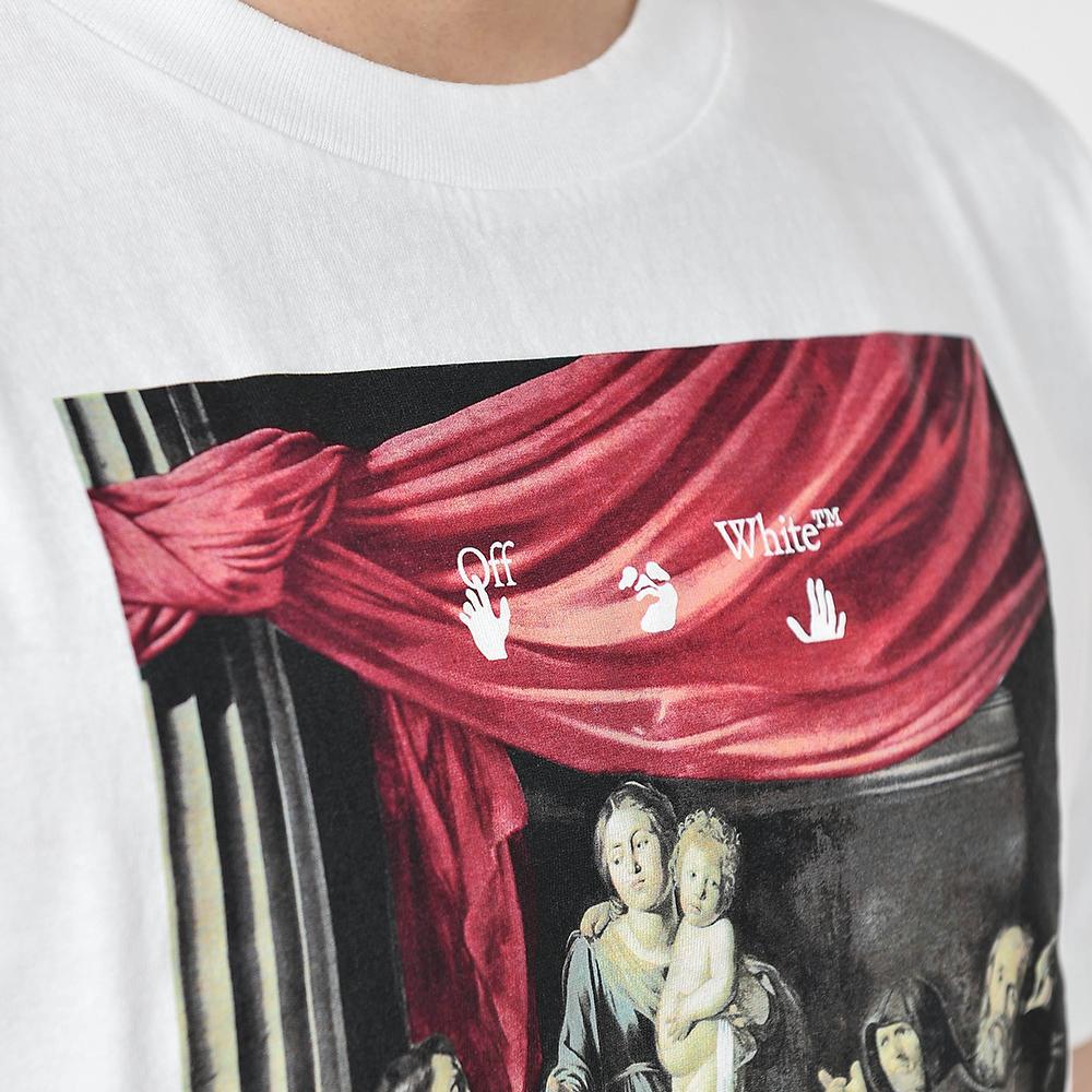OFF WHITE Caravaggio Arrow Graphic Short Sleeve T-Shirt White