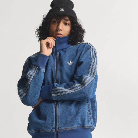 Adidas Denim Trucker Jacket for Men KD1517 Blue DOM