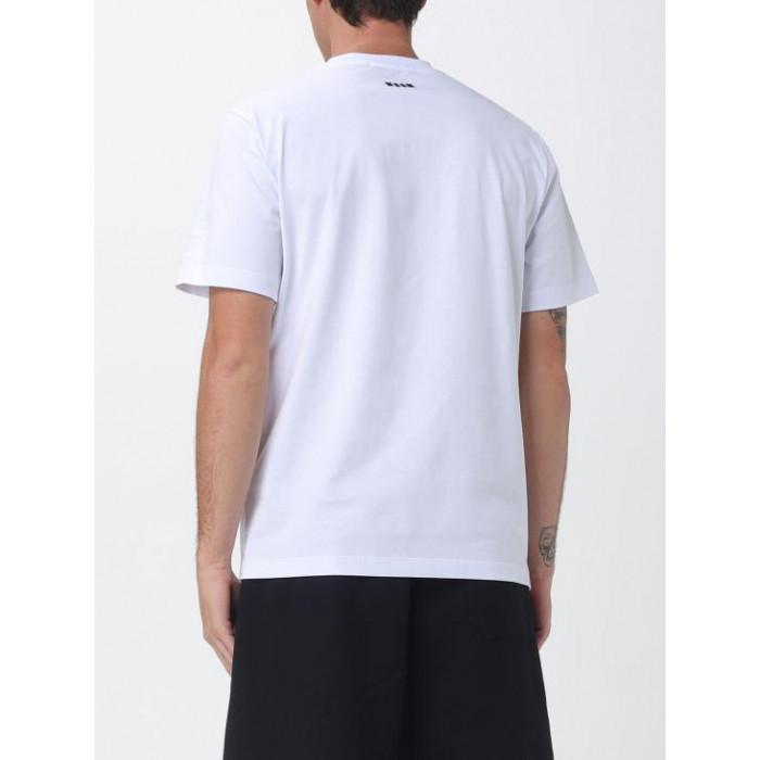 MSGM BIKE Life Graphic Print T-Shirt White Men's Cotton