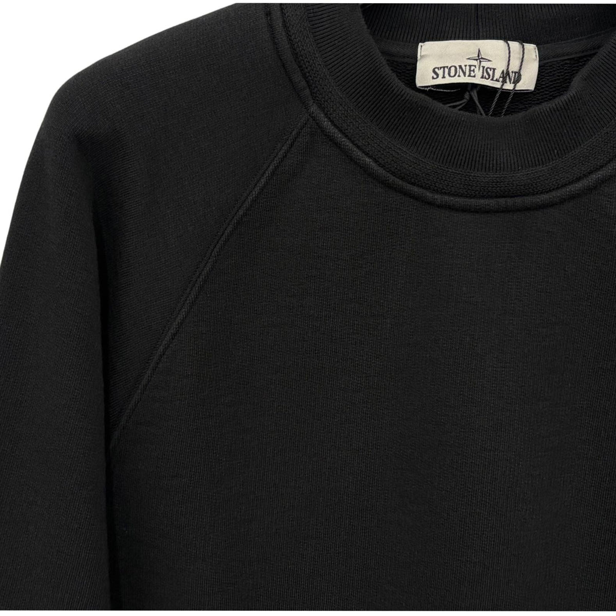 STONE ISLAND Heavy Cotton Woven Patch Sweatshirt Black Men