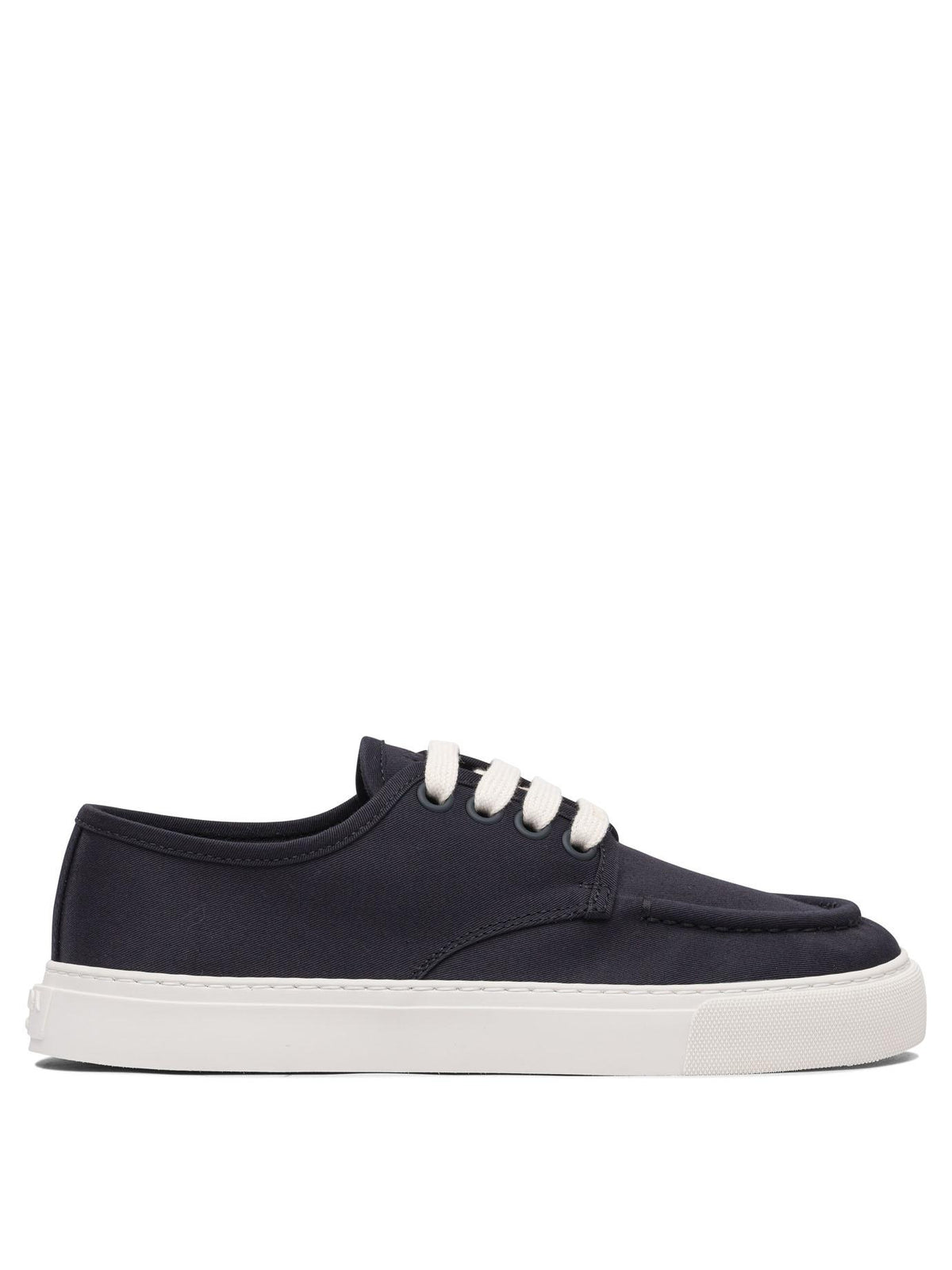 PRADA White Leather Low-Top Sneakers