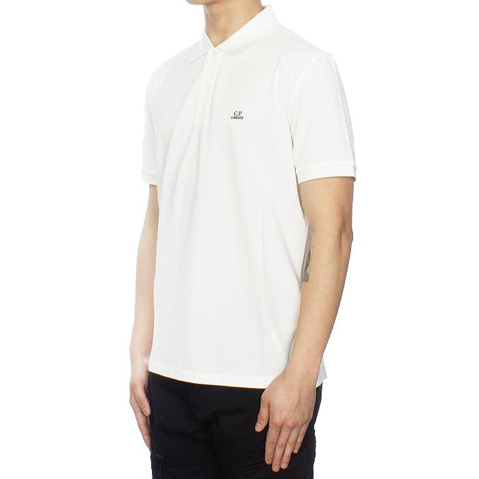 CP Company Logo Polo Collar T-Shirt White Cotton Mens