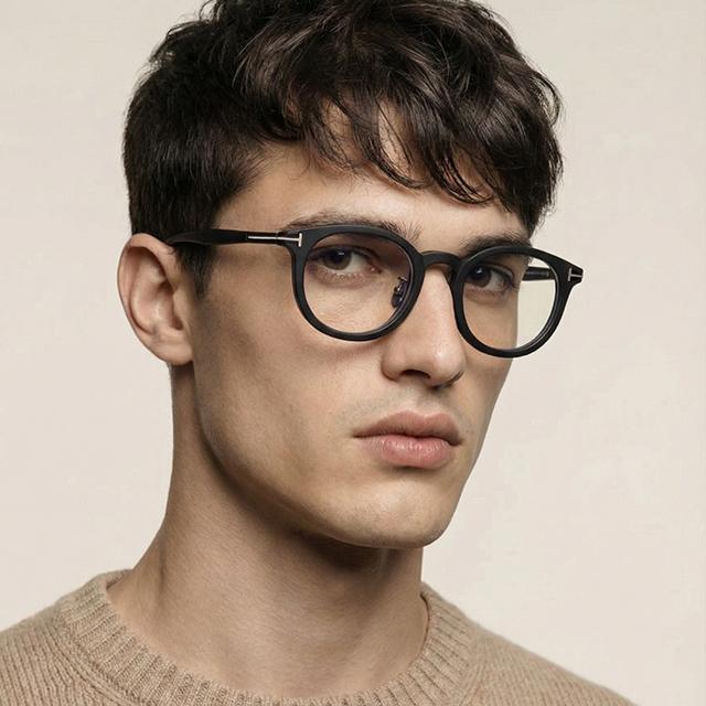 TOM FORD Matte Black Round Blue Light Blocking Eyeglasses Unisex TF6009DB 002