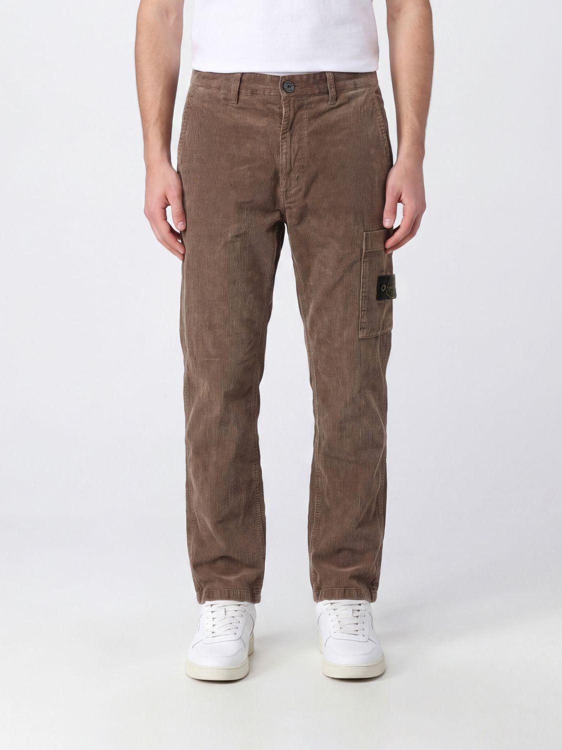 STONE ISLAND Green Cotton Cargo Pants for Men