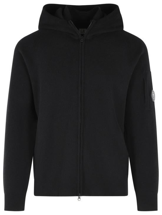 CP Company Wool Knit Cardigan for Men 21CMKN097A 110149A 999 BLACK DOM