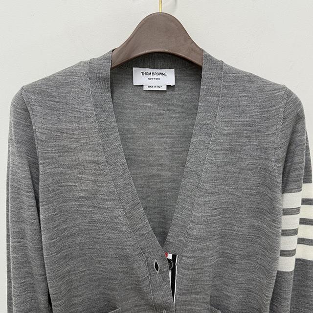 THOM BROWNE Women’s 4-Bar Armband Wool Cardigan Gray