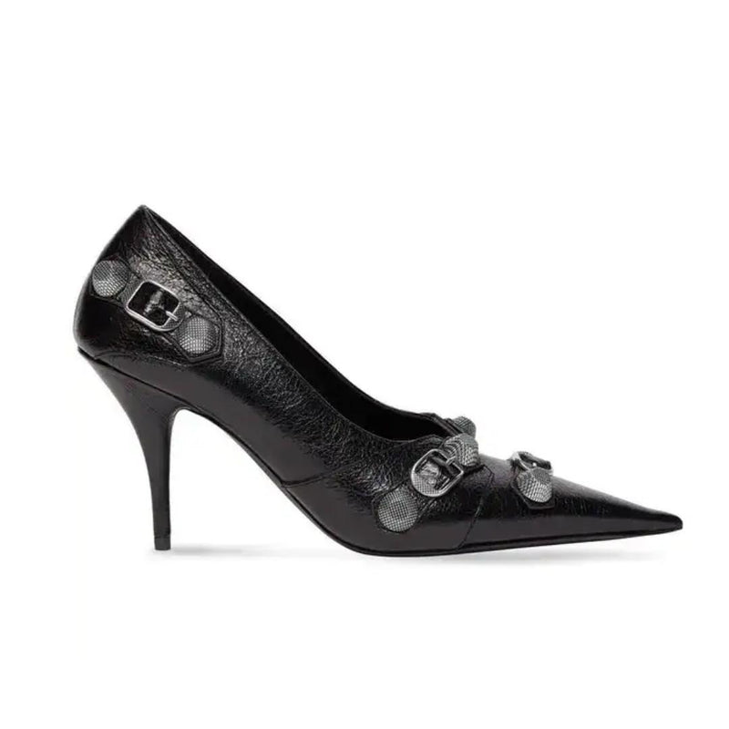 BALENCIAGA Black Cagole Leather Slingback Pumps Women