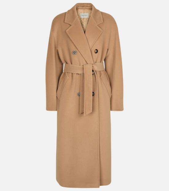 Max Mara Wool Blend Long Coat Women’s Black Coat 21018010 001 CAMEL DOM