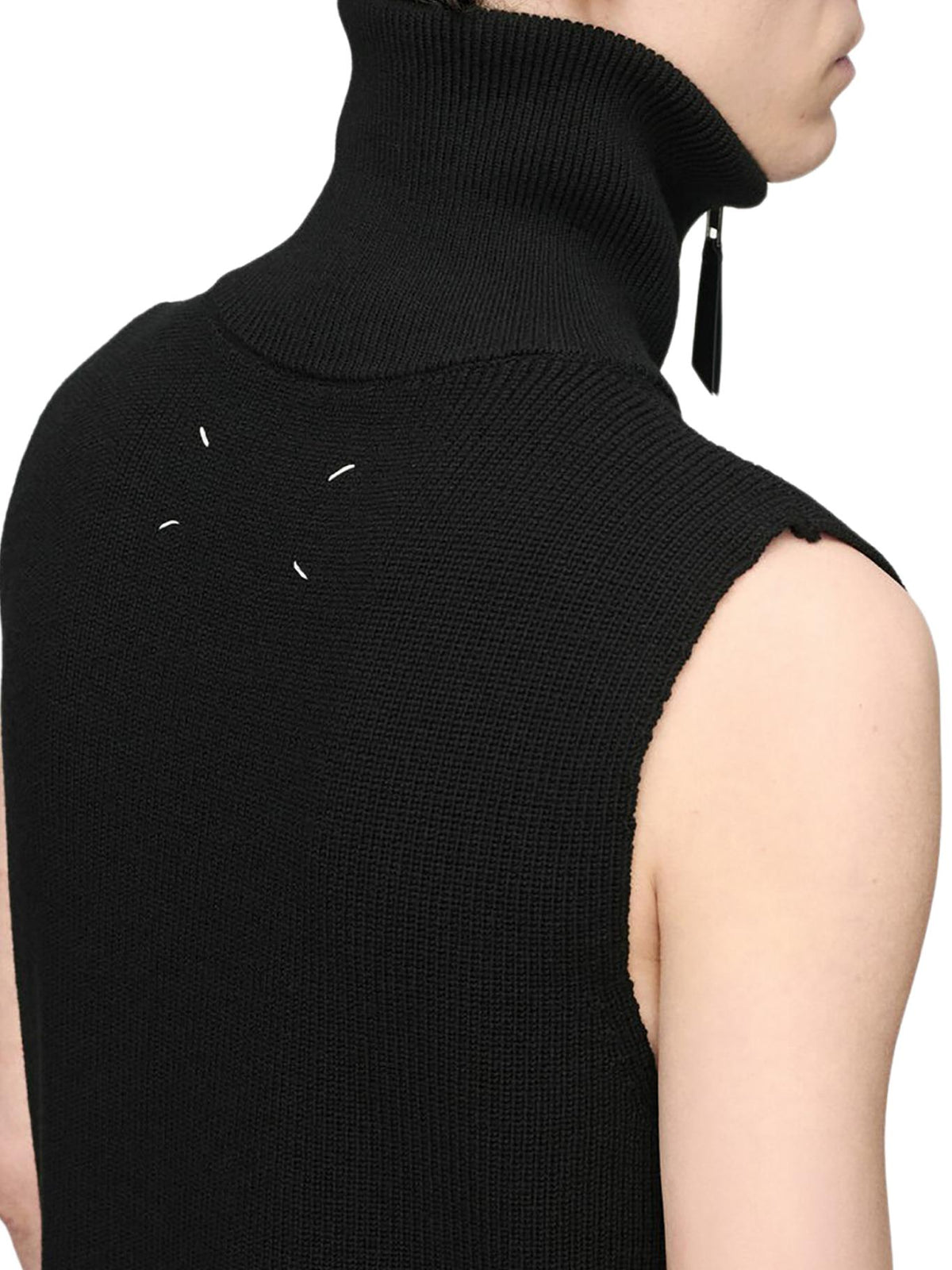 Maison Margiela Black Wool Knit Vest for Men