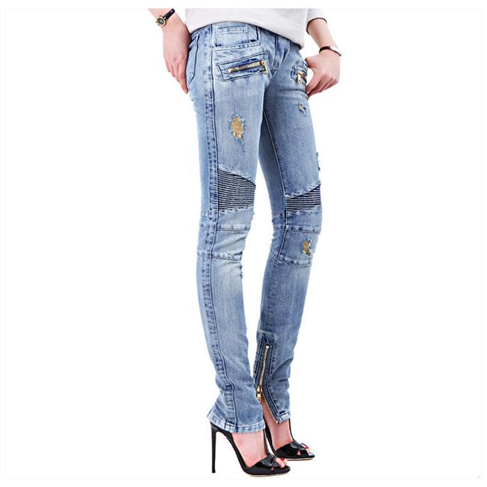 Balmain Gold Stitch Biker Denim Pants 5256 146N C3180