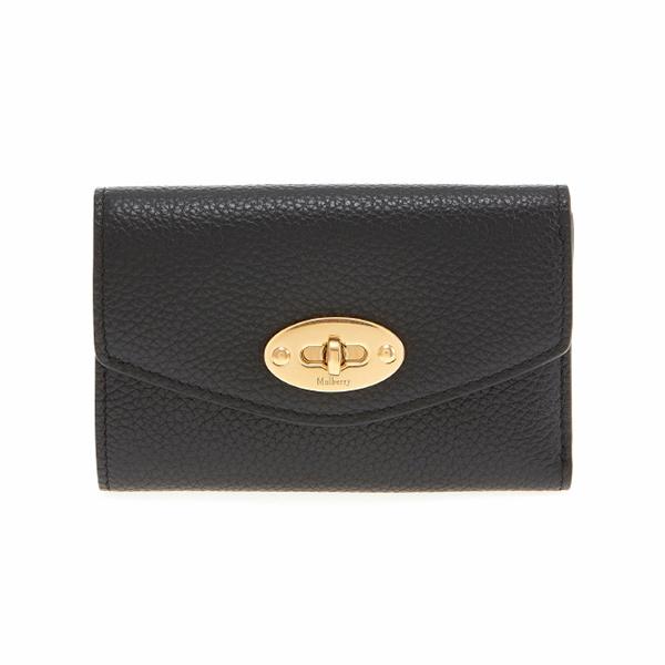 Mulberry Black Logo Folded Multi Card Holder Wallet for Women RL6665 205 A100