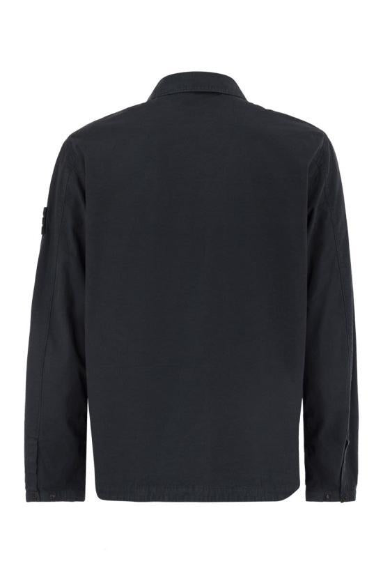 STONE ISLAND Navy Jacket Men’s Cotton Blend Zip-Up Oute K2S151200004 S0179 V0020