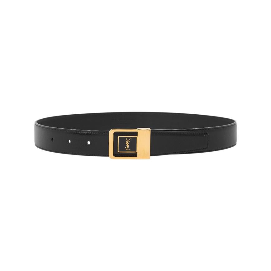 Saint Laurent LA 66 Buckle Leather Belt Black Women’s