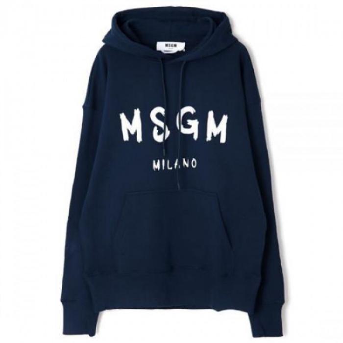 MSGM Brushed Logo Hooded Sweatshirt for Men 3540MM515 237799 89