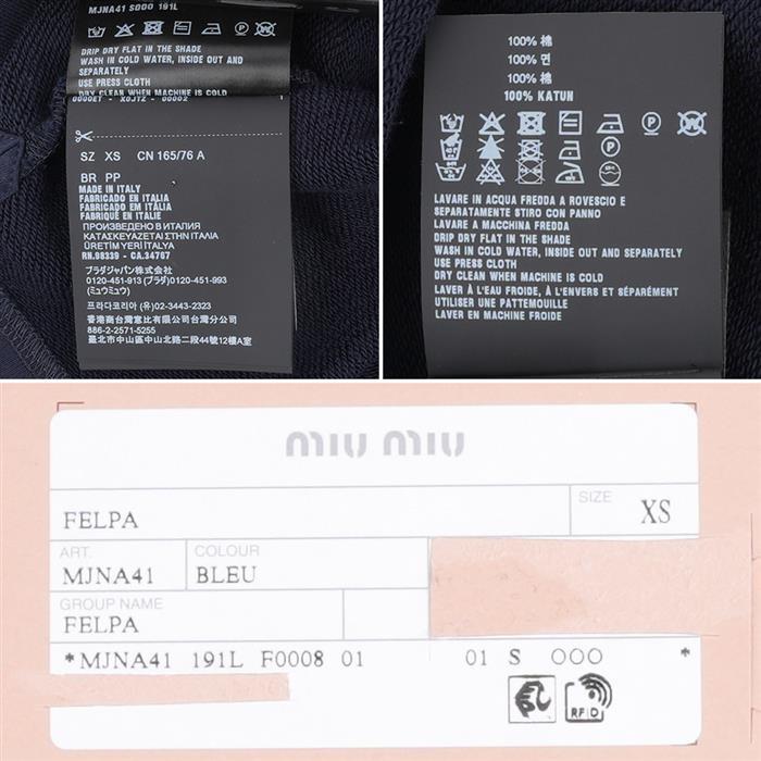 Miu Miu Cotton Fleece Crop Sweatshirt Black Women’s Top