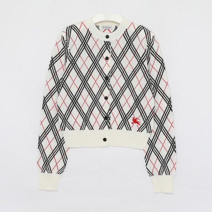 BURBERRY Argyle Pattern Crewneck Women’s Cardigan 8111461