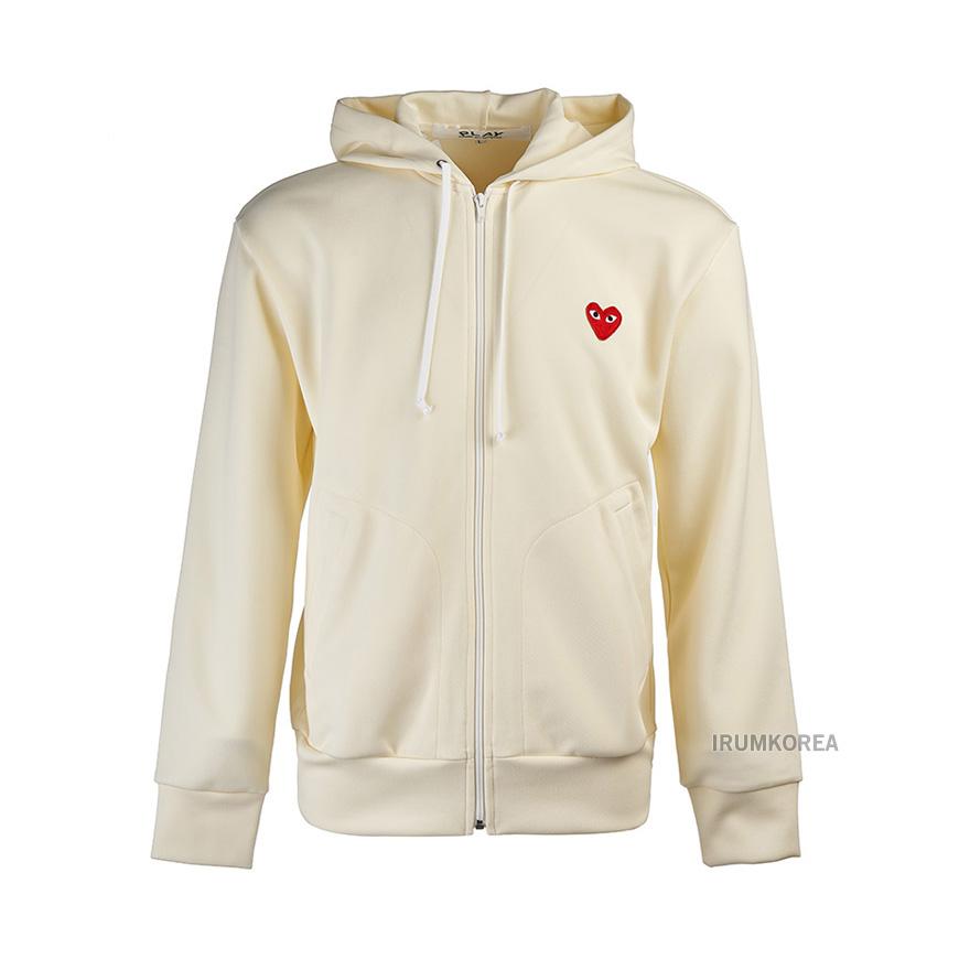 Comme des Garcons Unisex Heart Patch Hoodie Sweater AX T172 051 3 IVORY