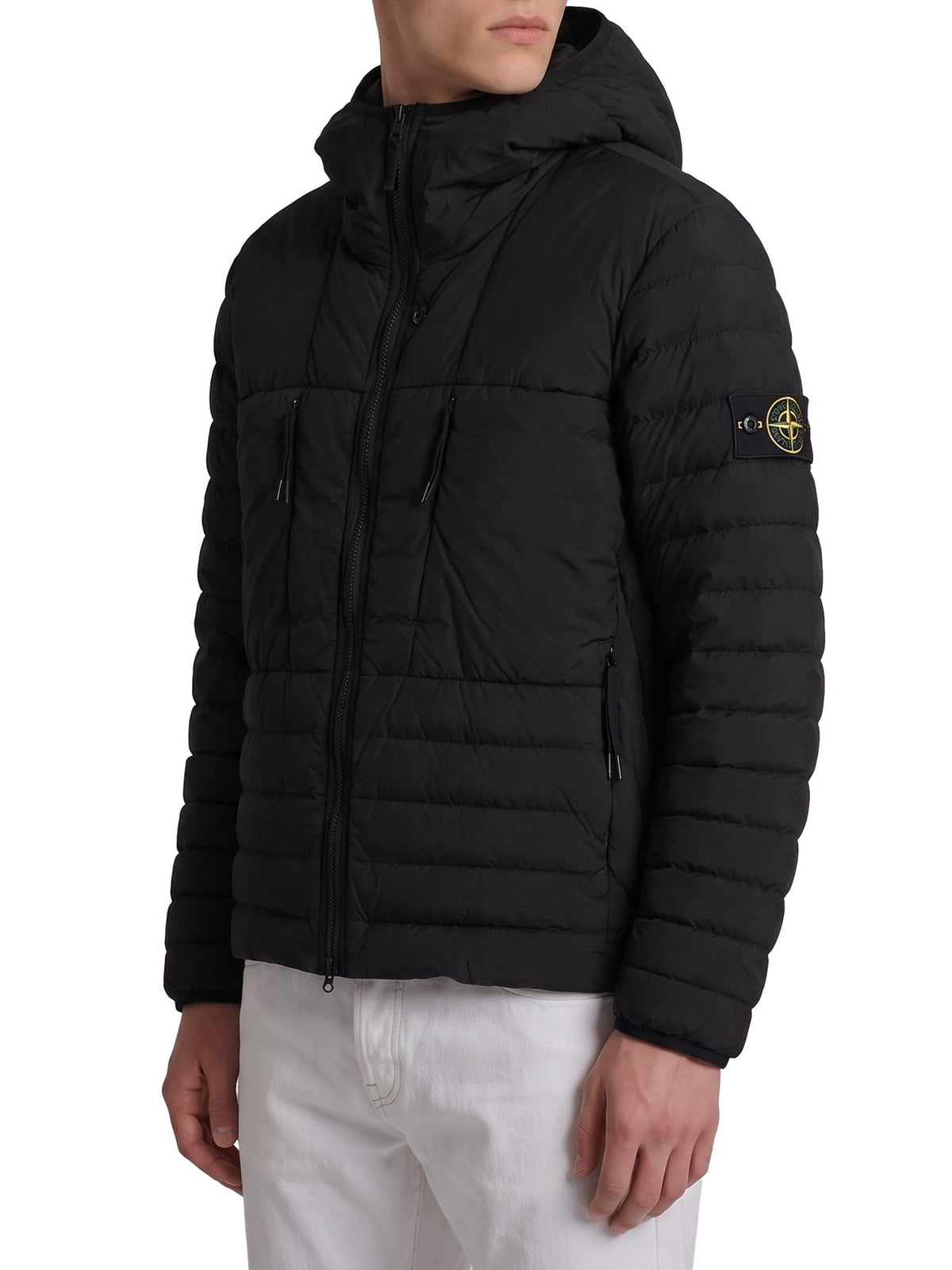 STONE ISLAND Black Down Puffer Jacket for Men