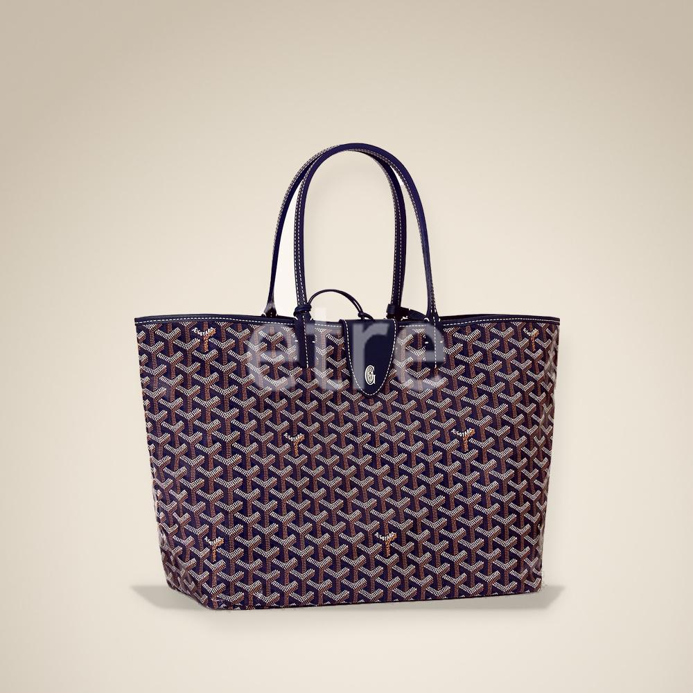 GOYARD Saint Louis PM Tote Bag Navy Women’s Canvas
