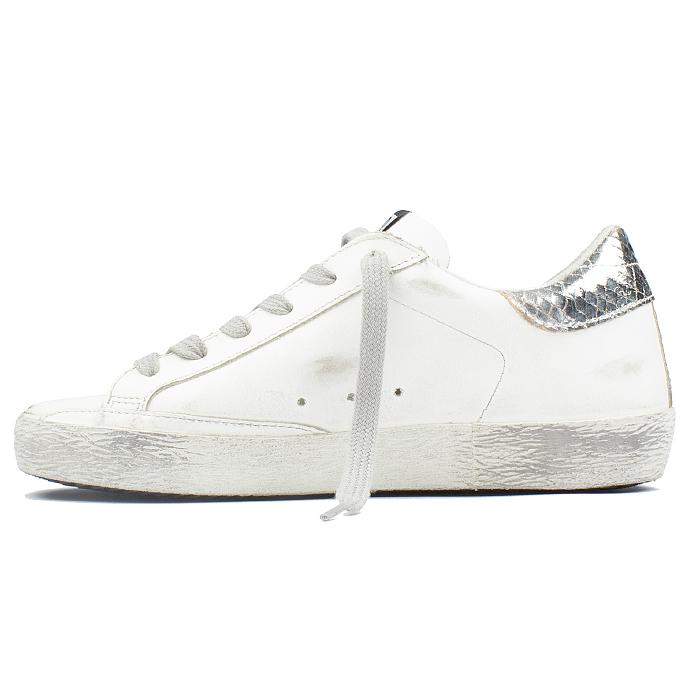 GOLDEN GOOSE Superstar Distressed Leather Low-Top Sneakers White