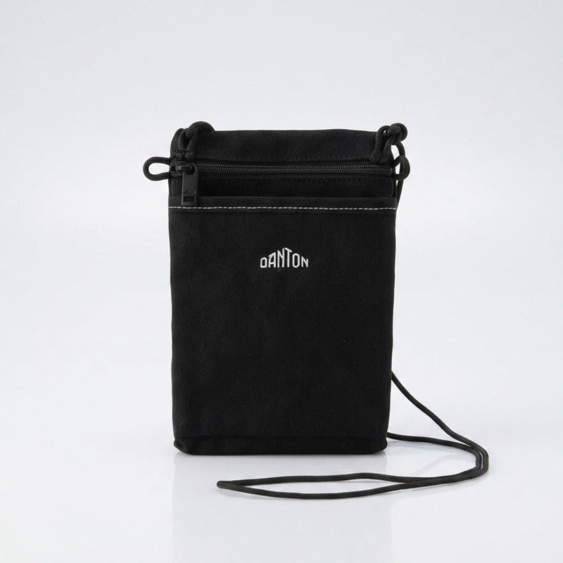 DANTON Cotton Canvas Shoulder Pouch Black DT H0143 LCS