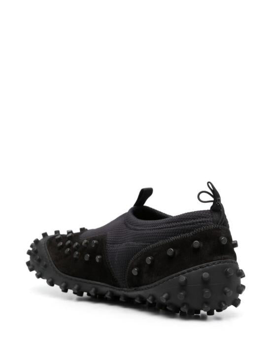SUNNEI Black Nylon Leather Low-Top Sneakers MSHOXFLS031 NYL024001