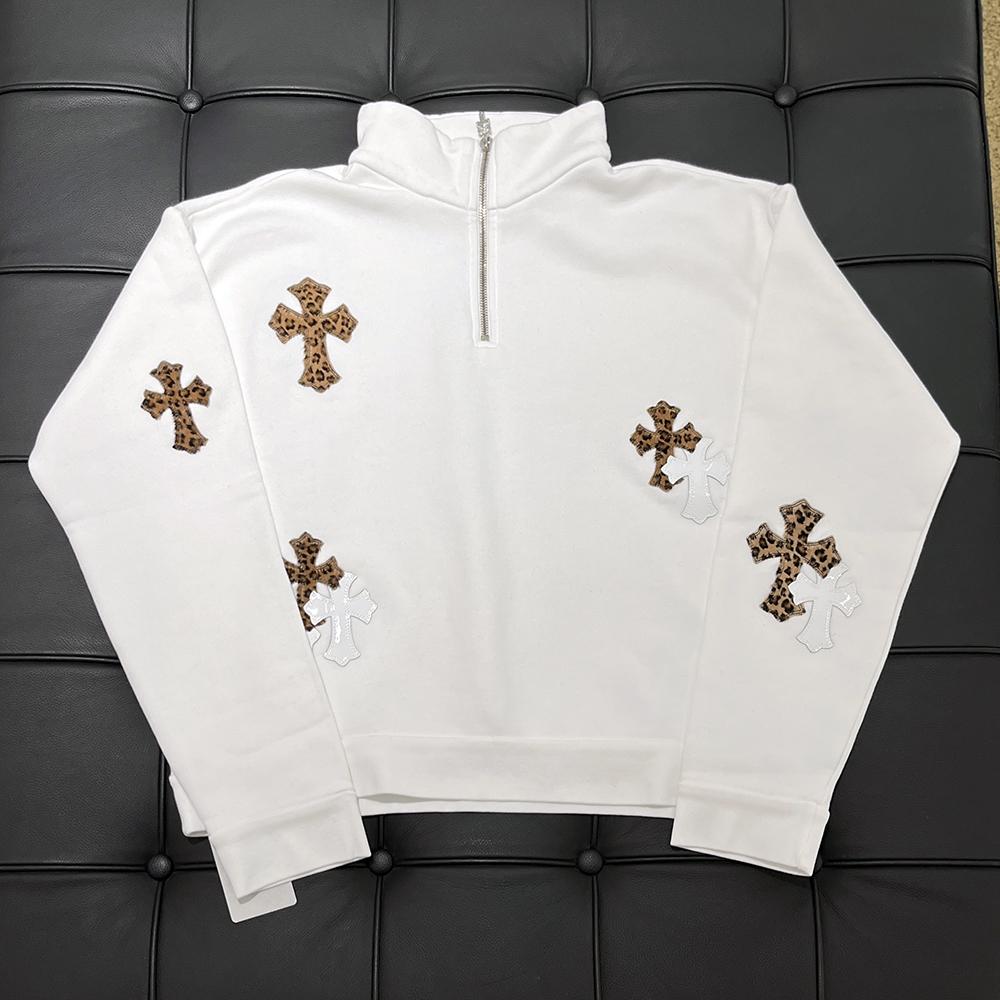 Chrome Hearts Paperjam Patch Half Zip Sweatshirt White