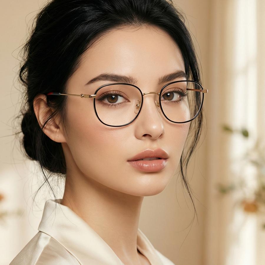 GUCCI Ultra-Light Metal Eyeglass Frames GG1198OA 001 Unisex