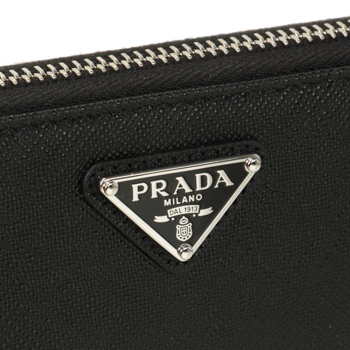 PRADA Saffiano Leather Zip-Around Long Wallet Brown