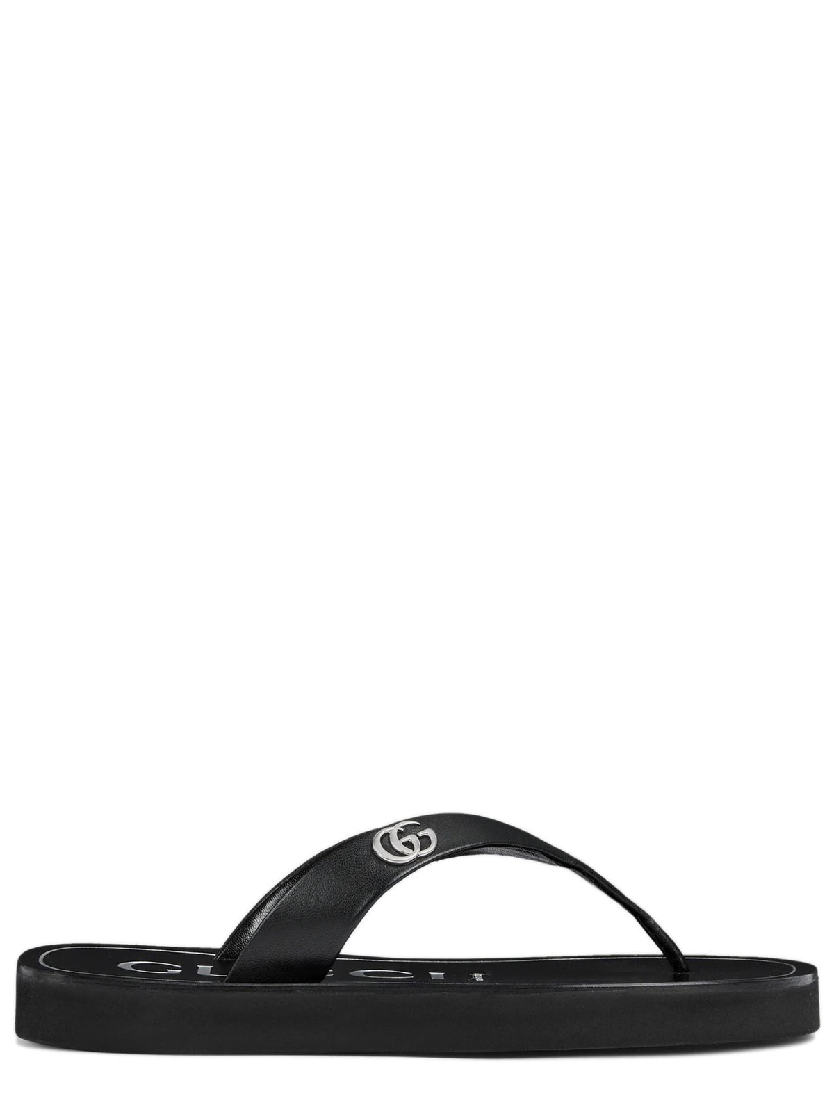 GUCCI Black Leather Strappy Sandals