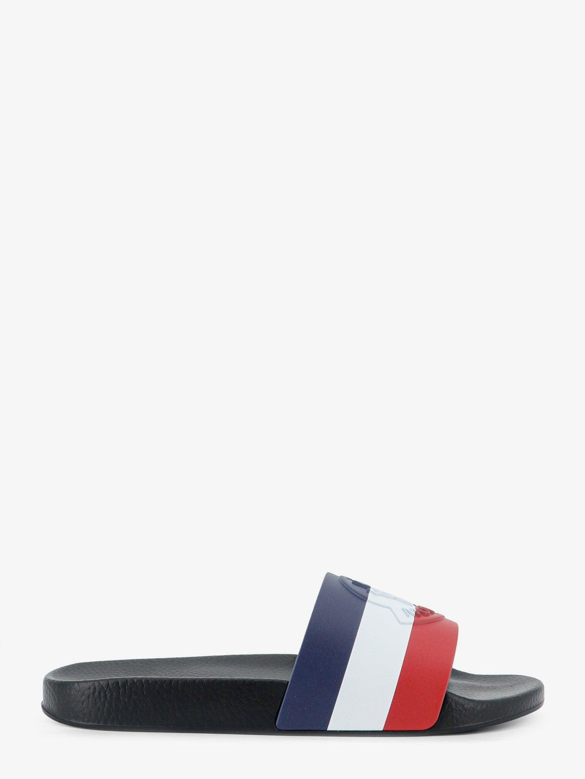 Moncler Black Leather Slide Sandals for Men