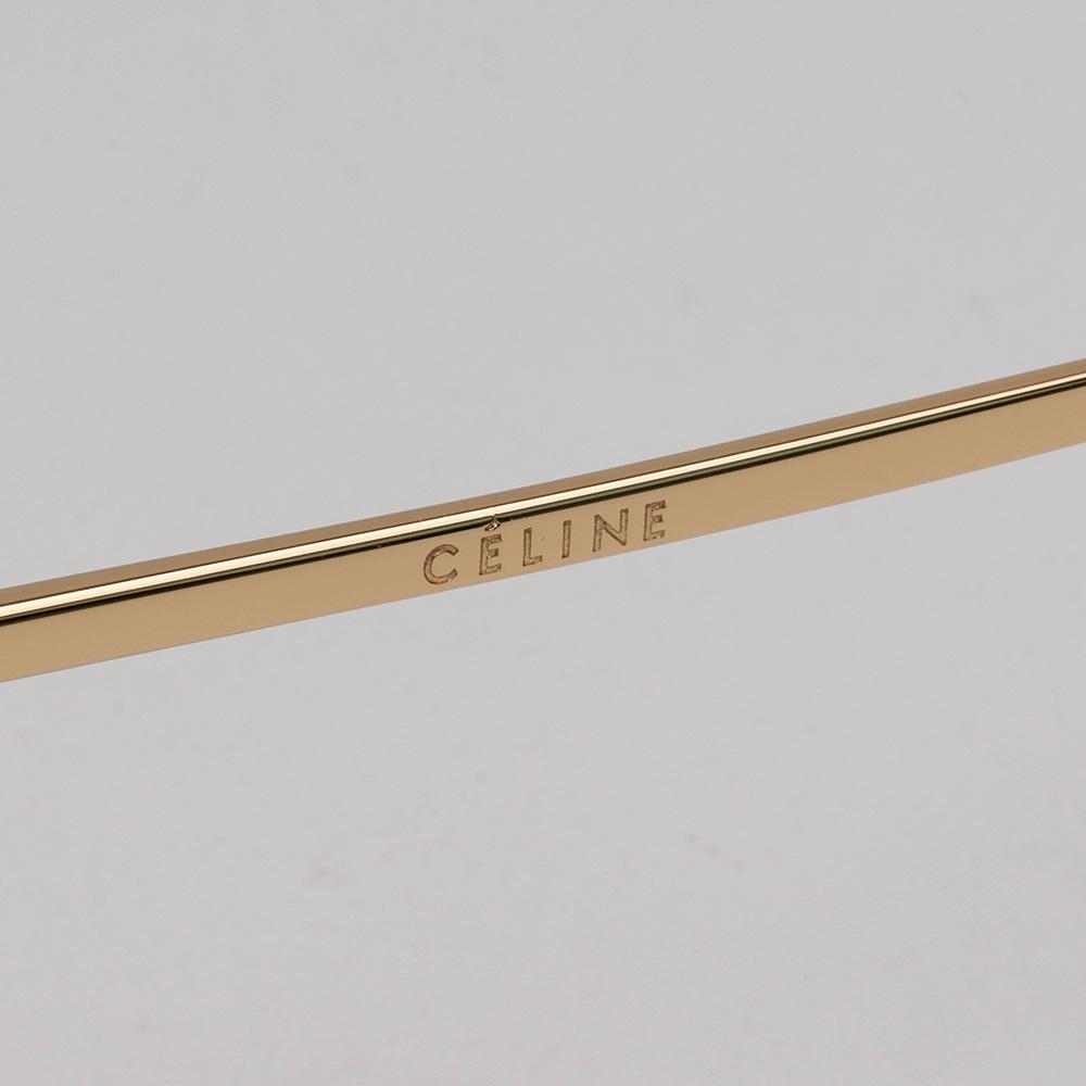 CELINE Gold Frame Round Eyeglasses Transparent Orange Unisex CL50001U 042
