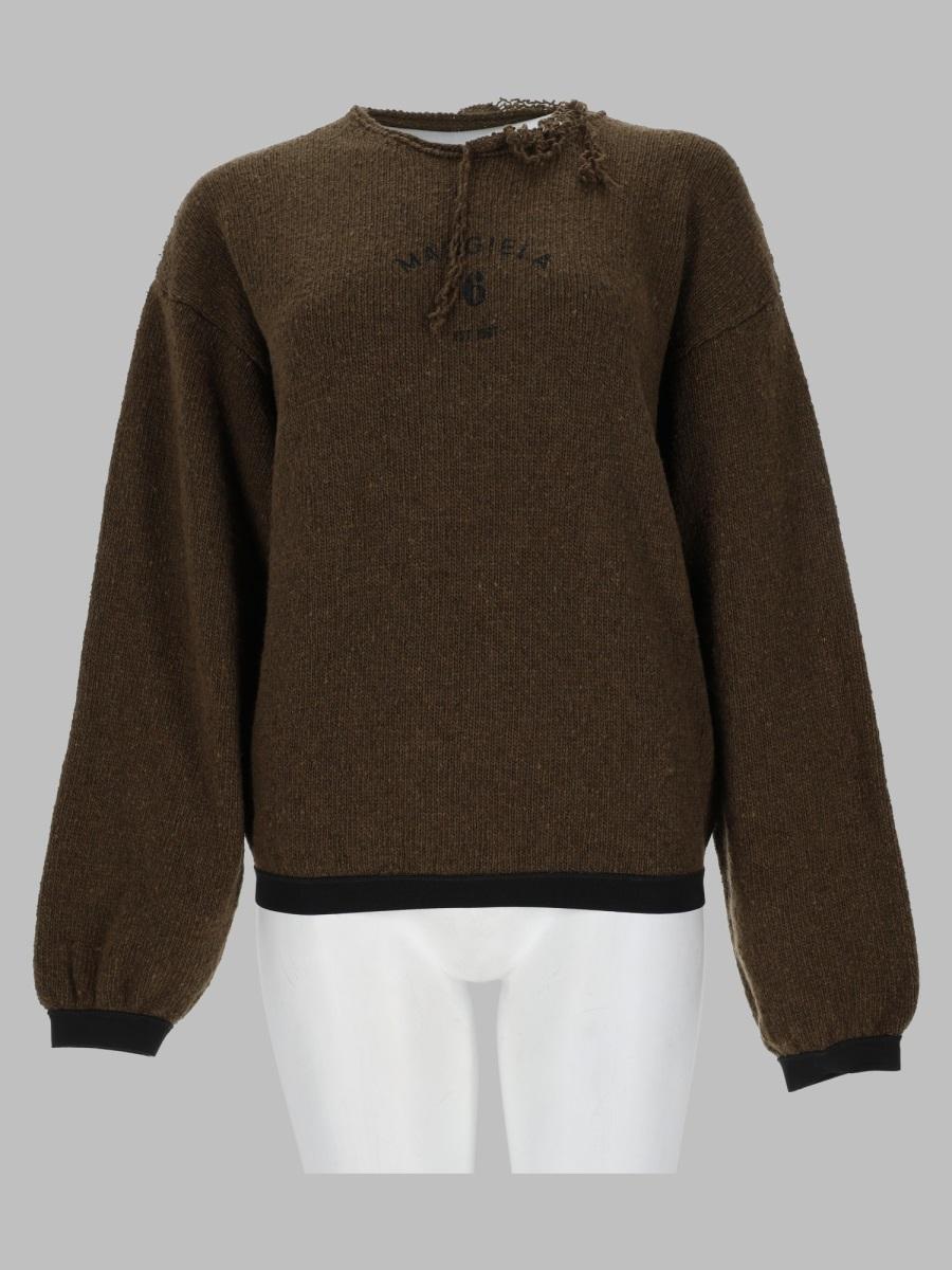 Maison Margiela Wool Knit Sweatshirt Women’s Black