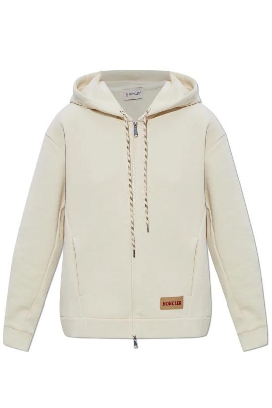 Moncler Ivory Logo Hooded T-Shirt for Women 8G00019 899RB