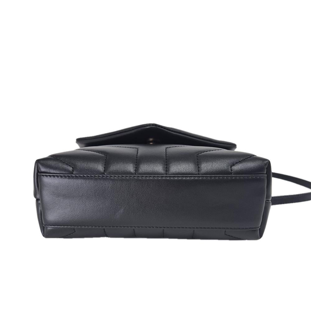 Saint Laurent Loulou Toy Quilted Leather Shoulder Bag Black Sm 678401 DV707 1000